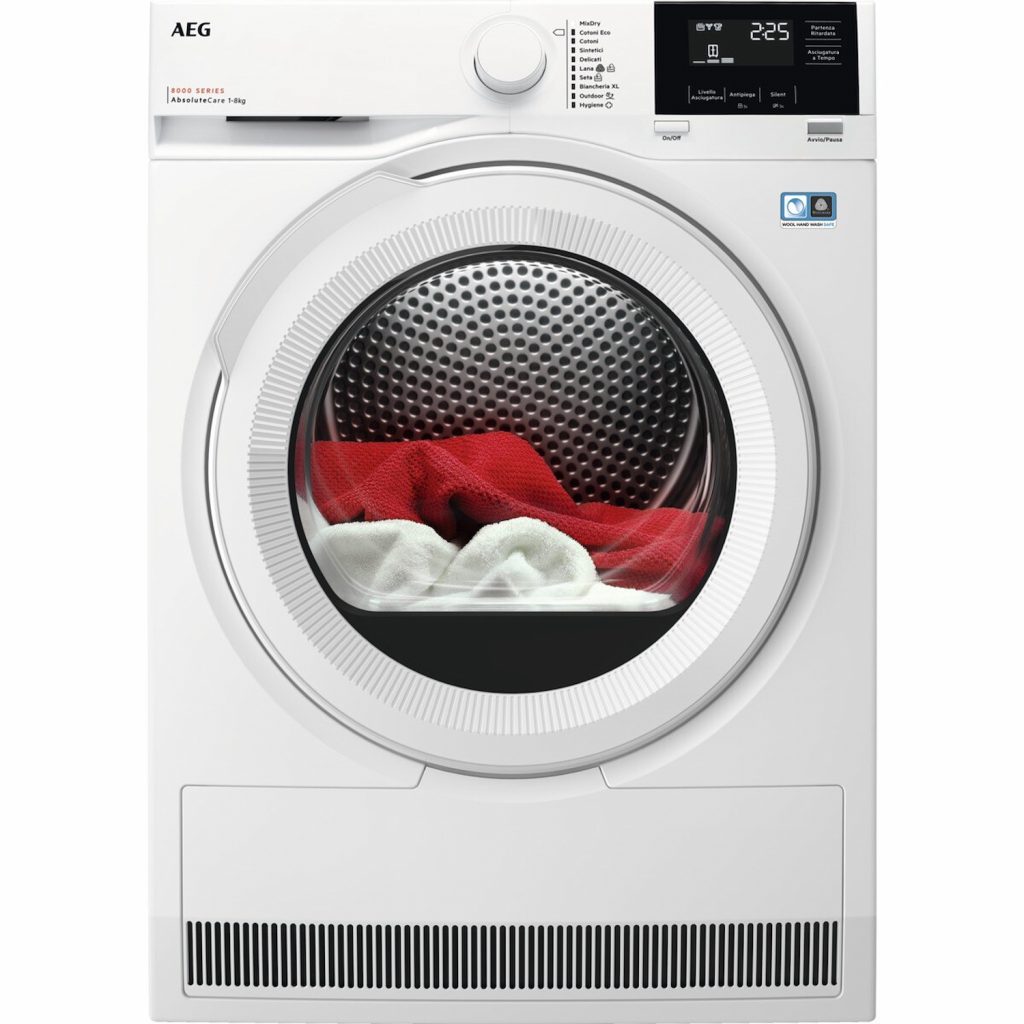 AEG Asciugatrice 8 Kg Pompa di Calore AbsoluteCare Classe A+++ Libera Installazione